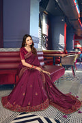 Buy Plum purple zari woven South Silk Saree online-karagiri