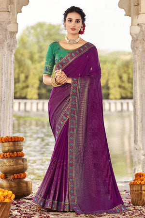 Purple South Silk Saree