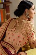 Rasin Purple Zari Woven Beautiful South Silk Saree With Embroidered Blouse