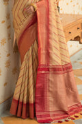 South Silk Saree Red Cream South Silk Saree saree online