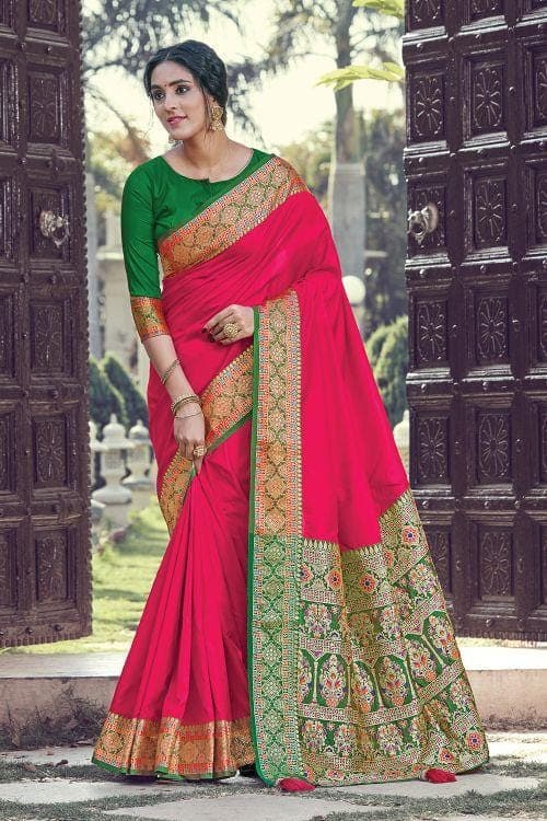 Rose Pink South Silk Saree