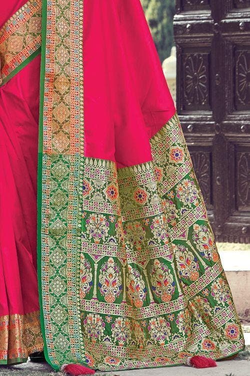 Rose Pink South Silk Saree