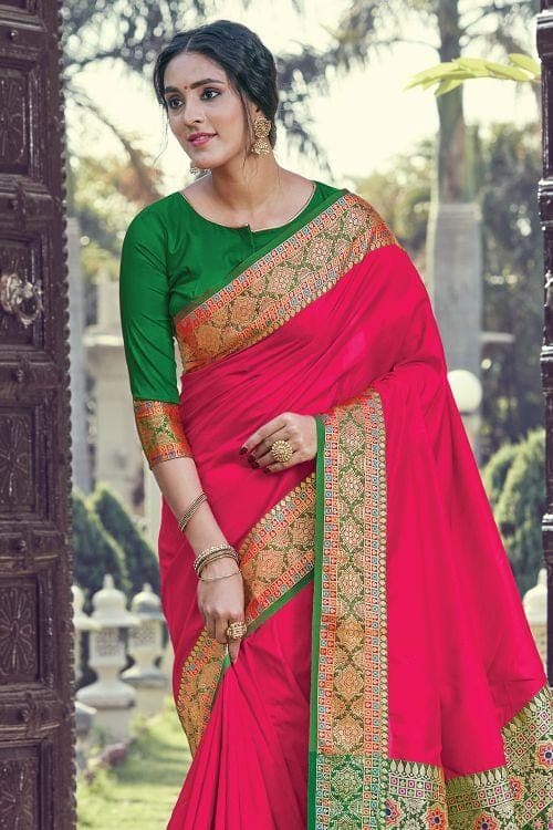 Rose Pink South Silk Saree