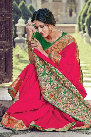 Rose Pink South Silk Saree