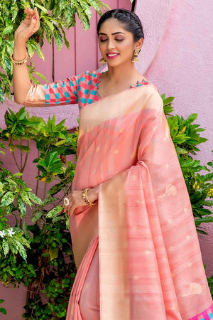 Rose Pink South Silk Saree