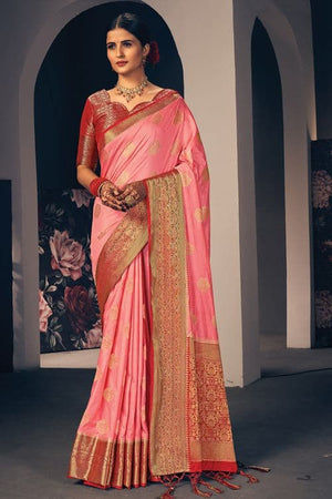 Rose Pink South Silk Saree