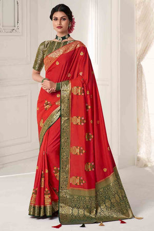 Rose Red South Silk Saree