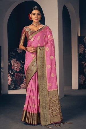 Rouge Pink South Silk Saree