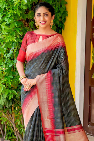 Sable Black South Silk Saree