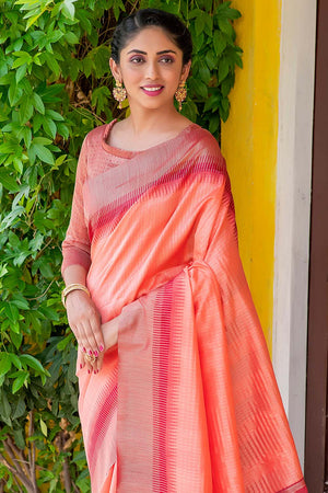 Salmon Pink South Silk Saree