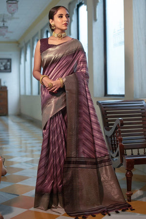 Sangria Purple South Silk Saree