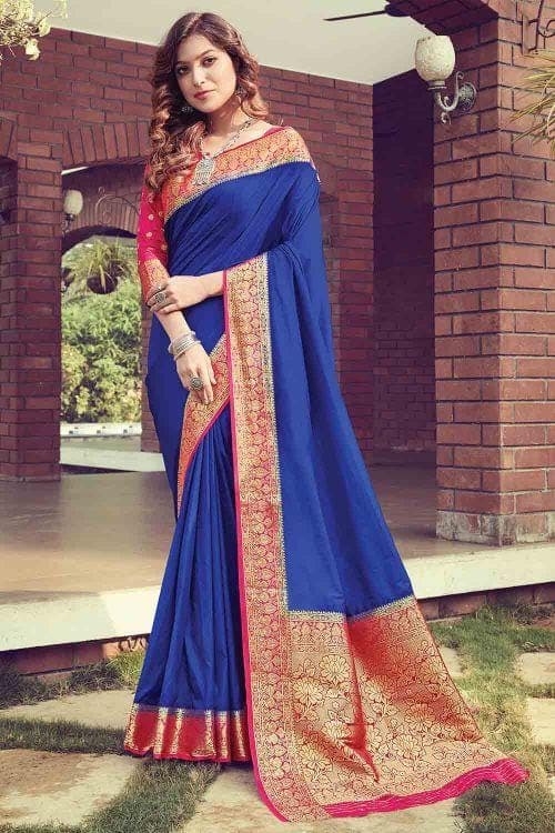 Sapphire Blue South Silk Saree