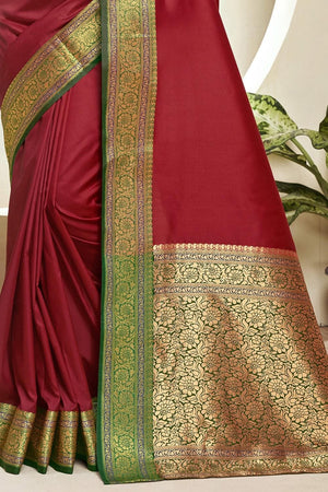 South Silk Saree Scarlet Red South Silk Saree saree online