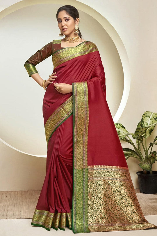 South Silk Saree Scarlet Red South Silk Saree saree online