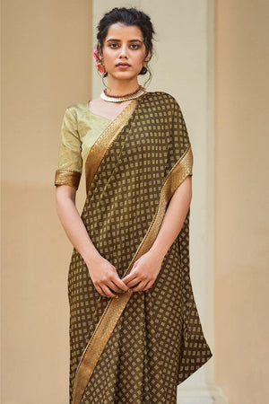 Seaweed Green South Silk Saree
