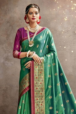 Sherwood Green South Silk Saree