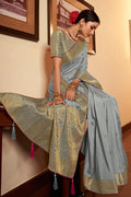 South Silk Saree Silver Grey South Silk Saree saree online