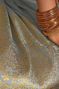 South Silk Saree Silver Grey South Silk Saree saree online