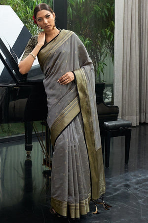 Slate Grey South Silk Saree