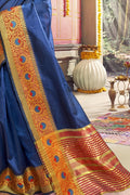 Space Blue South Silk Saree