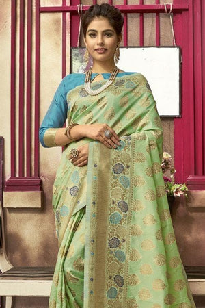 Sprout Green South Silk Saree