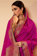 SRISHTI JAIN in Fuchsia Purple South Silk Saree
