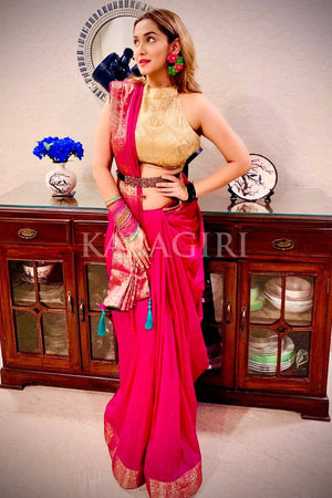 SRISHTI JAIN in Fuchsia Purple South Silk Saree