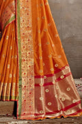 Sunset Orange South Silk Saree