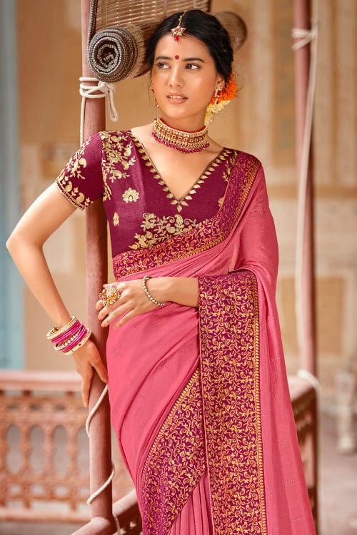 pink saree