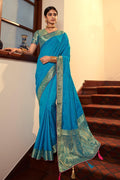 Turquoise Blue South Silk Saree