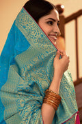 Turquoise Blue South Silk Saree