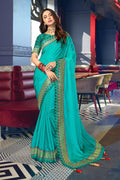 Buy Turquoise green zari woven South Silk Saree online-karagiri