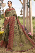 South Silk Saree Wood Brown Woven South Silk Saree saree online