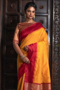 South Silk Saree Yellow Red South Silk Saree saree online