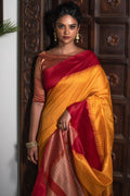 South Silk Saree Yellow Red South Silk Saree saree online