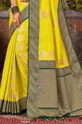 yellow silk saree