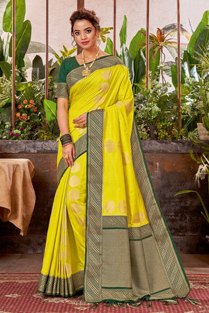 Yellow South Silk Saree