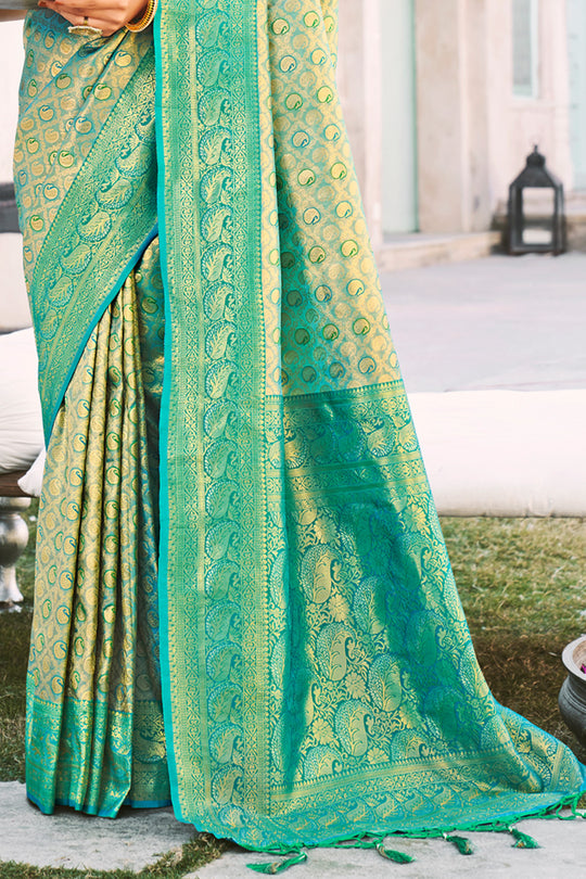 Mint Green Kanjivaram Saree