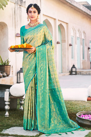 Mint Green Kanjivaram Saree