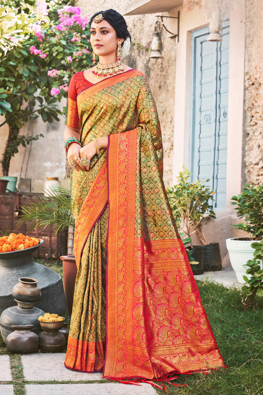 Heena Green Kanjivaram Saree