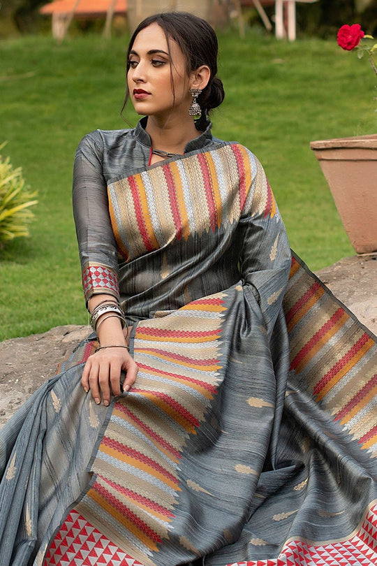 tussar silk saree
