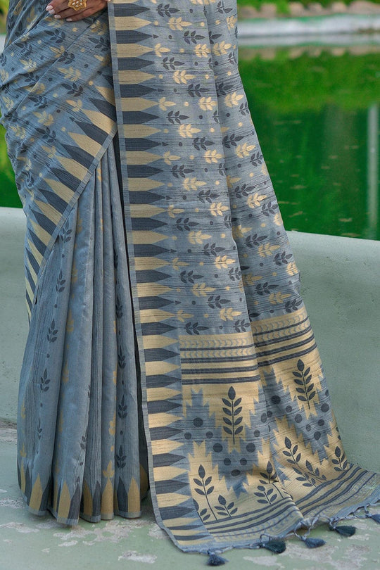 Tussar Saree Aegean Blue Tussar Saree saree online