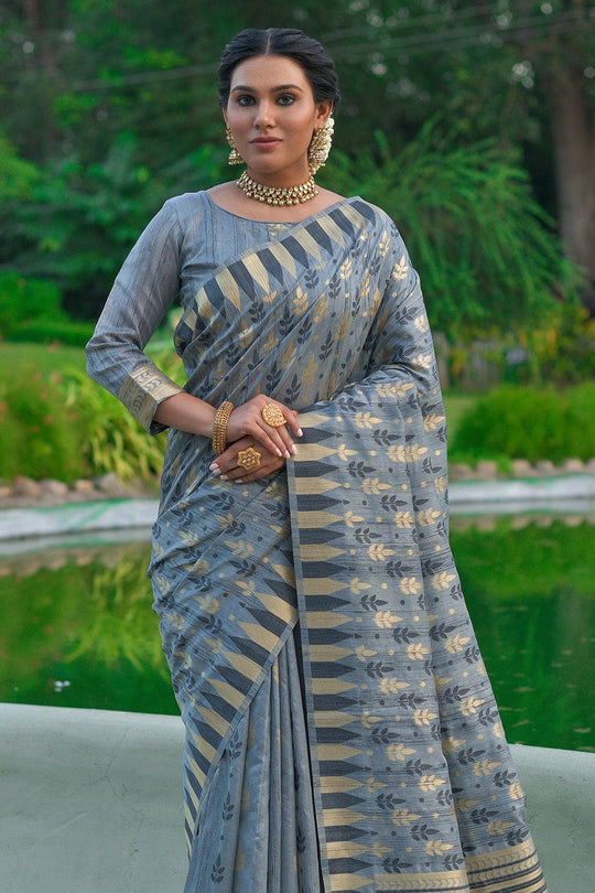 Tussar Saree Aegean Blue Tussar Saree saree online