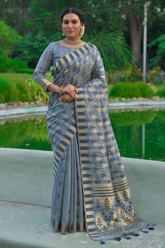 Tussar Saree Aegean Blue Tussar Saree saree online