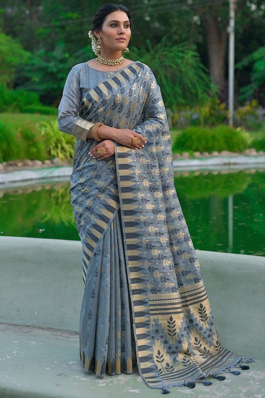 Tussar Saree Aegean Blue Tussar Saree saree online
