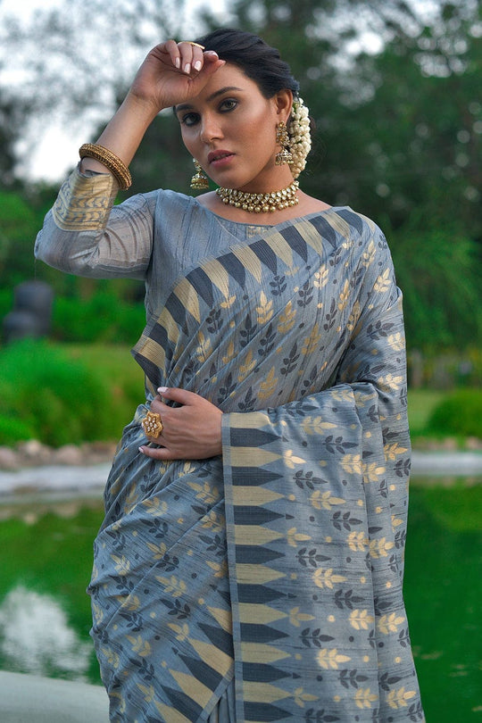 Tussar Saree Aegean Blue Tussar Saree saree online