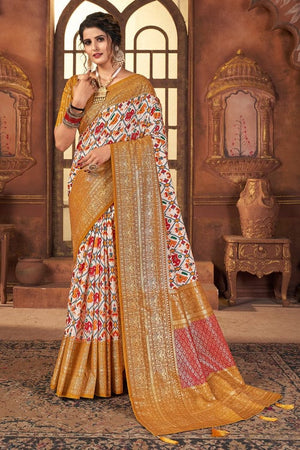 yellow Tussar saree
