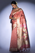 Tussar Saree Copper Pink Tussar Saree saree online