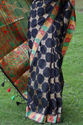 Tussar Silk Saree Dark Black Tussar Silk Saree saree online