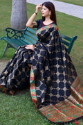 Tussar Silk Saree Dark Black Tussar Silk Saree saree online